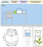 Lechuza 13862 Yula Self-Watering Garden Planter for Indoor and Outdoor Use, White/Gray - Image 3