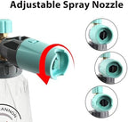 Sooprinse Pressure Washer Gun with Foam Cannon Snow Foam Lance, Short Pressure Washer Gun with Foam Cannon with 1/4 Inch Quick Connector, Power Washer Foam Blaster with Car Wash Mitt, 4000 PSI,1 Liter - Image 5