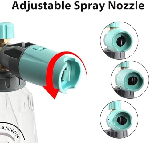 Sooprinse Pressure Washer Gun with Foam Cannon Snow Foam Lance, Short Pressure Washer Gun with Foam Cannon with 1/4 Inch Quick Connector, Power Washer Foam Blaster with Car Wash Mitt, 4000 PSI,1 Liter - Image 5