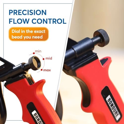 Pro Spray Foam Gun, (2x8 inch) PTFE (Teflon) Coated Non-Stick, Adjustable Flow Control Dial, Ergonomic Handle, Universal Screw Top Can Adapter, Long Reach Barrel, Includes Nozzle Set - Image 3