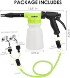 Car Wash Foam Gun with Microfiber Wash Mitt, Adjustable Foam Sprayer for Garden Hose, 6-Level Soap Mixing Car Wash Kit for Cars Trucks SUVs RVs Motorcycles Boats, Green - Image 5