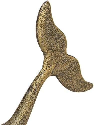 Zeckos Garden Hose Holder Whale Tail 10.5 Inch Cast Iron Bronze - Image 2