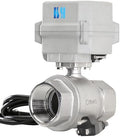 1-1/2 inch DN40 110-230VAC Normally Closed CF8/Stainless Steel 304 Manual Override Motorized Electrical Ball Valve With U.S. Plug by HSH-Flo