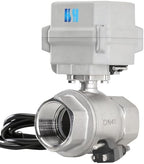 1-1/2 inch DN40 110-230VAC Normally Closed CF8/Stainless Steel 304 Manual Override Motorized Electrical Ball Valve With U.S. Plug by HSH-Flo