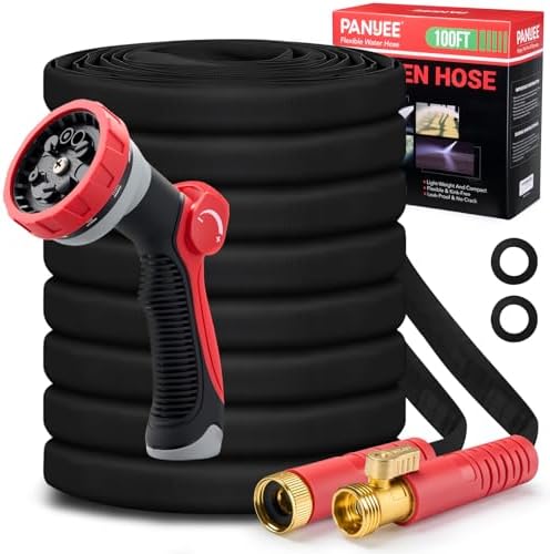 Panyee Upgraded 100FT Non-Expanding Garden Hose, Lightweight, Flexible Ultra-Light Water Hose, Burst-Resistant, Lead-Free, Anti-Kink, High-Pressure by PANYEE