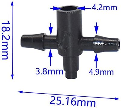 Lawn Sprinkler Irrigation System Drip Irrigation 2 Way Drip Arrow 1/8 Tee Connector Water Distributor 3/5 Hose Barb Water Connector Adapter 500Pcs - Image 2