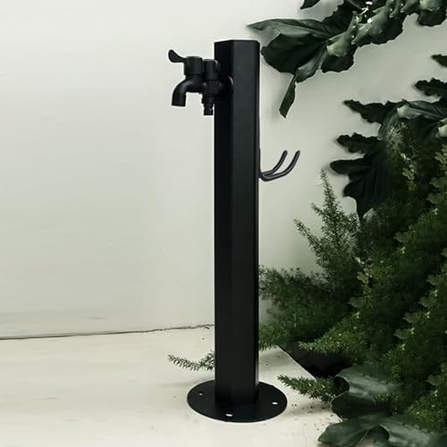 304 Stainless Steel Cylindrical Vertical Garden Water Column with Hose Stand ,Outdoor Anti-Freeze Faucet Column Watering Fountain Irrigation Post,Yard Water Dispenser Hydrant Floor Mount Water Tap by Unknown