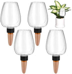 4 Pcs Watering Globes for Plants, 11.8 oz Clear Self-Watering Bulbs with Slow Release Terracotta Spikes, Automatic Plant Waterer System for Indoor Pots, Easy Fill Irrigation Globes by Unknown