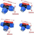 Garden Hose Fittings T-Type 32/40/50/63mm Pe Pipe Three-Way Ball Valve Garden Faucet Three-Way Manifold DN25 DN32 DN40 DN50 Connector 1 (Color : 40mm) - Image 3
