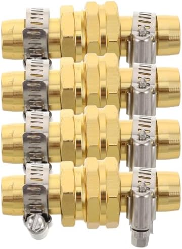 KICHOUSE 4 Sets Garden Hose Repair Connector Kit with Clamps, 5/8'' 3/4'' Garden Hose Adapter/Fittings for Outdoor Watering, Irrigation by kichouse