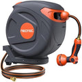 82ft Automatic Rewind Garden Hose Reel 1/2", Wall Mounted Retractable Water Hose with Any-Length Lock, Kink-Free Hybrid Hose for Backyard & Plant Care by NEO-TEC