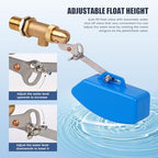 1/2 Inch Brass Float Valve for Water Tank with Hose Auto Shut Off Pool Fill Valve Automatic Fill Float Ball Valve for Stock Fountains Livestock Waterer Troughs (1/2 Inch Float Valve, 2) - Image 4