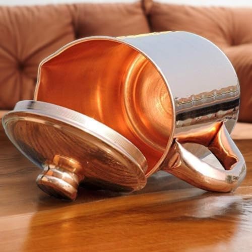 HEALTHANDWEALTH™ Pure Copper Water Jug with 2 Tumblers | 1.5 L Ayurvedic Drinking Water Pitcher | Improves Digestion, Boosts Immunity | Made in India - Image 2