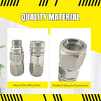 Flat Face High Flow Hydraulic Quick Connect Coupler Set for Skid Steer,3/4" SAE,5/8" Body,Heavy-Duty Carbon Steel Coupling Thread with Dust Cap - Image 4
