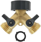 1/4 Pcs Hose Splitter Brass 2 Way Garden Connector 3/4 inch Thread Y Shape Spigot Adapter Heavy Duty Water For Garden Hose(Bronze-1pcs) by Unknown