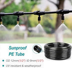 Tubing Drippers Garden Watering Misting System, Sturdy PE Tubing & 4 Spray Brass Nozzles, for Rooftop/Patio/Dust Control(L 20m(65ft)) - Image 3