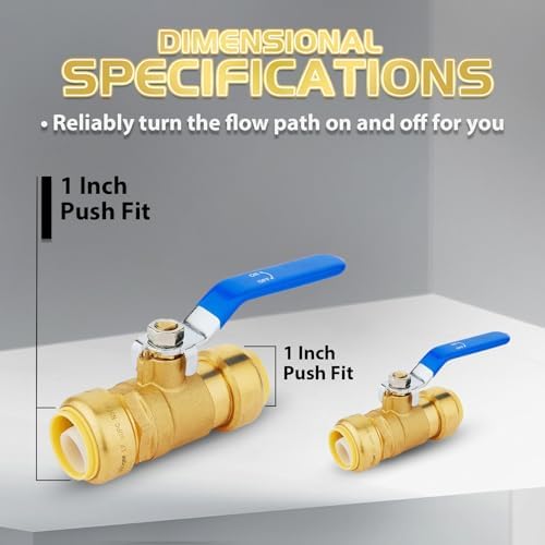 2 PCS Foskan 1" Push Fit Ball Valves,1/4" Turn Shut-off Valves - Image 2