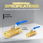 50PCS Foskan 1" Push Fit Ball Valves,1/4" Turn Shut-off Valves - Image 2