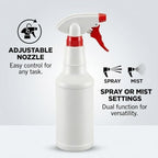 Angel-in-Armor 16oz Spray Bottles - 10-Pack - Heavy-Duty Adjustable Nozzle Mist & Stream Bottles for Cleaning, Gardening, Hair, Water Spray, Household, Fabric, Multipurpose, and Professional Use - Image 2