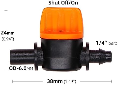 20 Pieces Drip Irrigation Micro Valve Irrigation Switch 4/7 Tubing Hose Barb Water Stop Connector Garden Supplies Accessories (Color : A) - Image 3