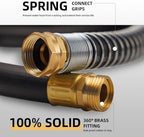 Wiseflow Garden Hose 100FT x 3/4", Heavy Duty Rubber Hose, Water Hose with Five Layered Braiding, Male Female Fittings, 1200PSI Burst, 300PSI Working for Yard, Car Wash, Pets (Black) - Image 2