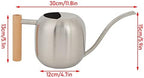 Tyenaza Watering Can Indoor Plants, 1200ML Multipurpose High Capacity Stainless Steel Watering Pot with Long Spout for Indoor Outdoor Plants (Silver) - Image 2