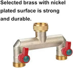 Brass Garden Hose Splitter Water Tap Distributor with Individual On/Off Valve 3/4in Threaded Adapter for Home, Garden, Outdoor(3-Way Adapter) - Image 3
