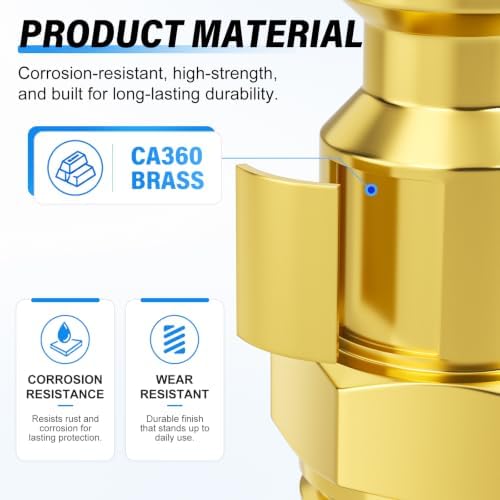 TAILONZ 32Pcs 1/4" MNPT Brass Industrial Air Quick Connect Plug - Image 3