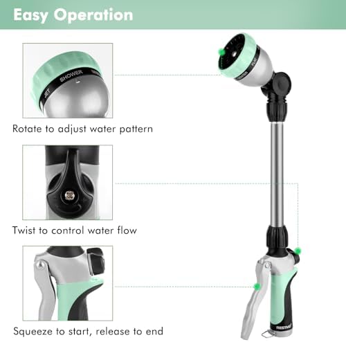 RESTMO Heavy Duty Metal Hose Wand, Watering Wand for Garden Hose - Image 3