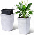 Tall Outdoor Planters Set of 2, 16" Planters for Outdoor Plants by STMHOM
