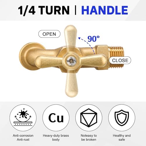 VIHOSE 10 Pack Outdoor Spigot Hose Bib 1/2" MIP X 3/4" MHT,Golden - Image 3