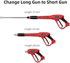 Pressure Washer Gun with Replacement Extension Wand, Upgraded Power Washer Gun with 5 Spray Nozzle Tips, M22 Fitting, 37 Inch, 3000 PSI - Image 2