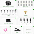 100FT Drip Irrigation System for Garden – Automatic Watering Kit with Solid Brass Metal Connectors, 360° Bendable Tubing &40 Adjustable Nozzles for Greenhouse, Lawn, Yard & Plants - Image 2