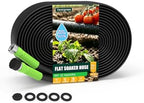 Flat Soaker Hose 50FT for Garden, Upgrade Drip Irrigation Hose with Anodized Metal Ends and Heavy Duty Double-Layer, Leakproof & Flexible Water Saving 80% Hose for Lawn, Beds, Vegetable by Unknown