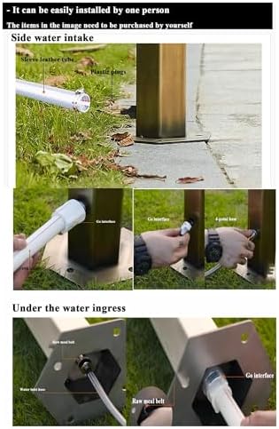 Floor Mounted Faucet Outdoor Water Pipe Vertical Fountain Irrigation Column,304 Stainless Steel Vertical Garden Water Column, Outdoor Independent Water Pipe with Locking All Copper Faucet, 1 - Image 7