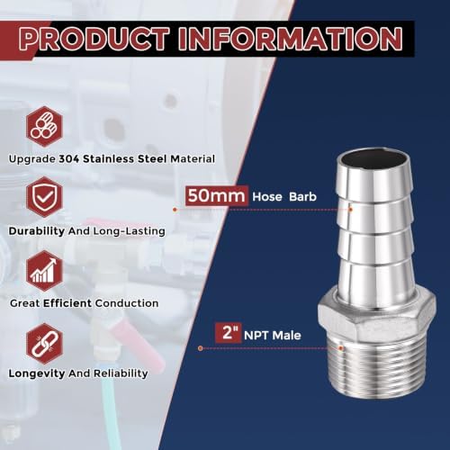 8Pcs Hose Barbs Fittings 3/4" Hose Barbs to 3/4" NPT Male Fittings - Image 2