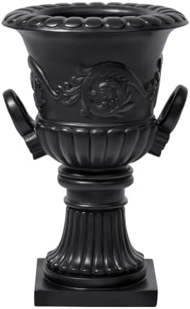 Classical Roman Pedestal Urn Planters, 31.5 Inch, Black - Image 5
