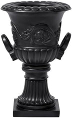 Classical Roman Pedestal Urn Planters, 31.5 Inch, Black - Image 5