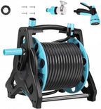 Wall-Mounted Garden Hose Reel, 100ft Retractable Water Pipe with 10-Pattern Spray Nozzle, Heavy-Duty PVC Resist-Kink Hose for Lawn, Car Wash, Gardening, All-in-One Kit 15M by Sarkoyar