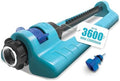 Aqua Joe Oscillating Sprinkler with Adjustable Spray, 16 Clog-Resistant Nozzles, Metal Base & 3600 Square Foot Coverage, Compatible with Garden Hoses by AquaJoe%C2%AE