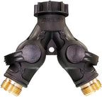 Dramm High Flow Twin Shut Off Valve with Full Water Flow, Two Way Connector, One Touch Thumb Control Turn Off Position, Corrosion Resistant Seals by DRAMM