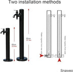 60CM Stainless Steel Outdoor Column Faucet - Square Freestanding Vertical Hose Holder for Patios, Backyards, Garden, Durable, Rust-Resistant, Easy Installation - Image 2