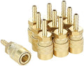 Air Coupler with 1/4 Hose Barb, Industrial M-Type, 1/4 Inch Body Size, Brass Material, 10 Pieces Air Compressor Hose Fittings by JOROY