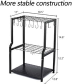 YueTong Garden Tool Organizer Heavy Duty,Yard Tool Tower Rack,Garage Storage Organization for Long Handle Tools,Rake,Brooms,Extra Hooks for Small Shovel,Shear.All Metal,Free Standing. - Image 5