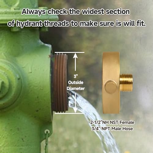 2-1/2""NH NST Female x 3/4"" NPT Male Fire Hydrant Adapter, Fire Hydrant Hose Adapter Brass Fire Equipment for Fire Hose or Hydrant with Pin Lugs, 2PCS, Gold - Image 4