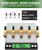 5 Way Hose Splitter, Heavy Duty Full Flow Garden Hose Splitter with 5 Large Metal Handles, Brass Water Hose Bib Splitter, T Adapter Connector with 3/4 - Inch GHT Thread (Green) - Image 5