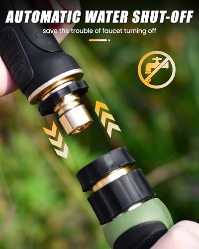 RAINPOINT Garden Hose Nozzle, Hose Sprayer Nozzle with 9 Spray Patterns, High Pressure Water Hose Nozzle Heavy Duty Metal Hand Sprayer, Watering Plants and Lawn, Car Washing, Pet Showering - Image 3
