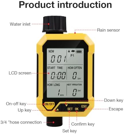 Naroote Automatic Watering Timer for Garden Lawn, G3/4 G1/2 Inlet - Image 4