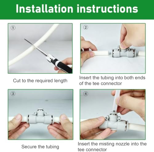 Misting System for Plants Outdoor, Atomizing Misters Kit with Brass Nozzles for Backyard/Flower Bed/Factories, Adjustable Mister Sprinkler System Set - Image 5