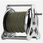 Heavy Duty Metal Water Hose Reel, Wall Mount & Floor Stand Garden Hose Storage Holder Winder, Outdoor Manual Reel with Brass Fitting, Hose Reel Organizer for Car Wash/Yard Watering by Unknown